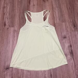 Athleta Green Stripe Speedsetter Tank Double Strap Racerback Women’s Size XL